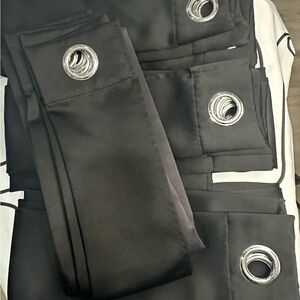 Light Blocking Elegant Black Grommet Curtains 4 panels.